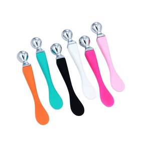 Cosmetic Spatula - Manufacturer - Metal Cream Spoon Mini Black Silicone Makeup Scoop