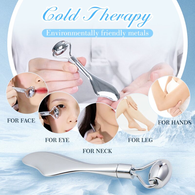 Facial Roller Gua Sha - Manufacturer - Mini Rose Quartz Zinc Alloy Manual-Wired Set