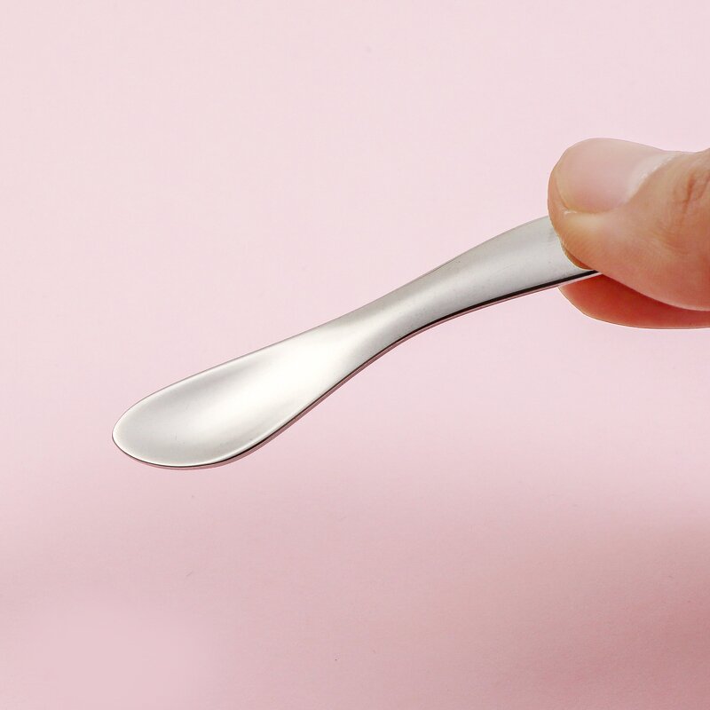 Cosmetic Spatula - Manufacturer - Kinwong WS20009 6.5cm Plastic Long Metal Cream Spoon