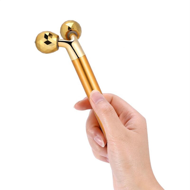 3D Face Roller - Manufacturer - Jingwang HJB19012 Rose Gold Electric Vibrating Y Shaped