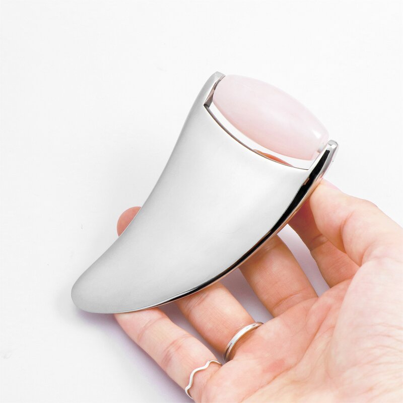 Jade Roller Gua Sha - Manufacturer - Metal Rose Quartz Face Lift Whitening Anti-Puffiness