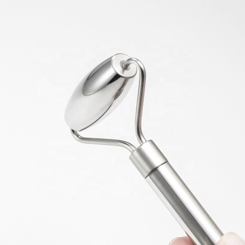 Jade Roller - Manufacturer - Zinc Alloy Metal Handle Single Head Ball Rose Quartz