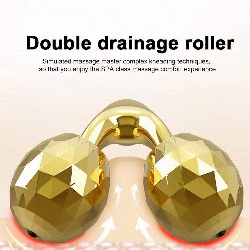 3D Face Roller - Manufacturer - Jingwang HJB19012 Rose Gold Electric Vibrating Y Shaped