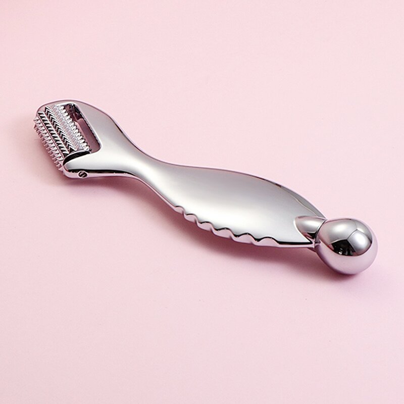 Gua Sha Roller - Manufacturer - Stainless Steel Acupuncture Ridged Face Eyes US Plug