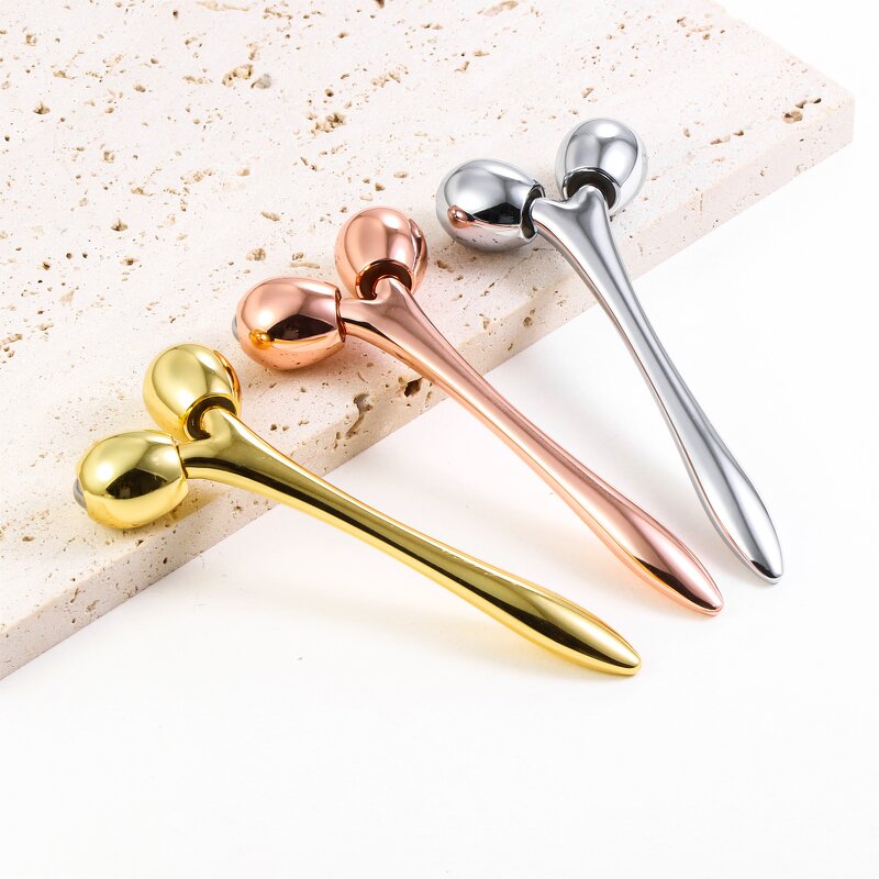 3D Facial Roller - Manufacturer - Jingwang Rose Gold Anti-Wrinkle Face Lifting Slimming
