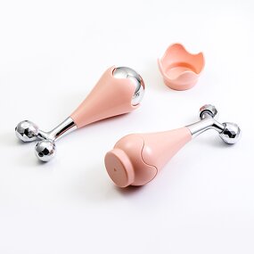 Facial Massager - Manufacturer - Jingwang Pink Rotating 3D Cooling Hammer Shape