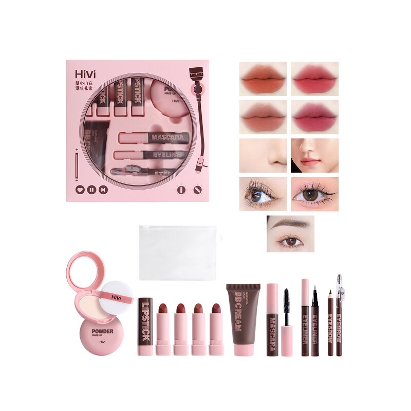 HIVI Makeup Set - Manufacturer - Small Size Portable Pink Recorder Design Wholesale Stock Cosmetics