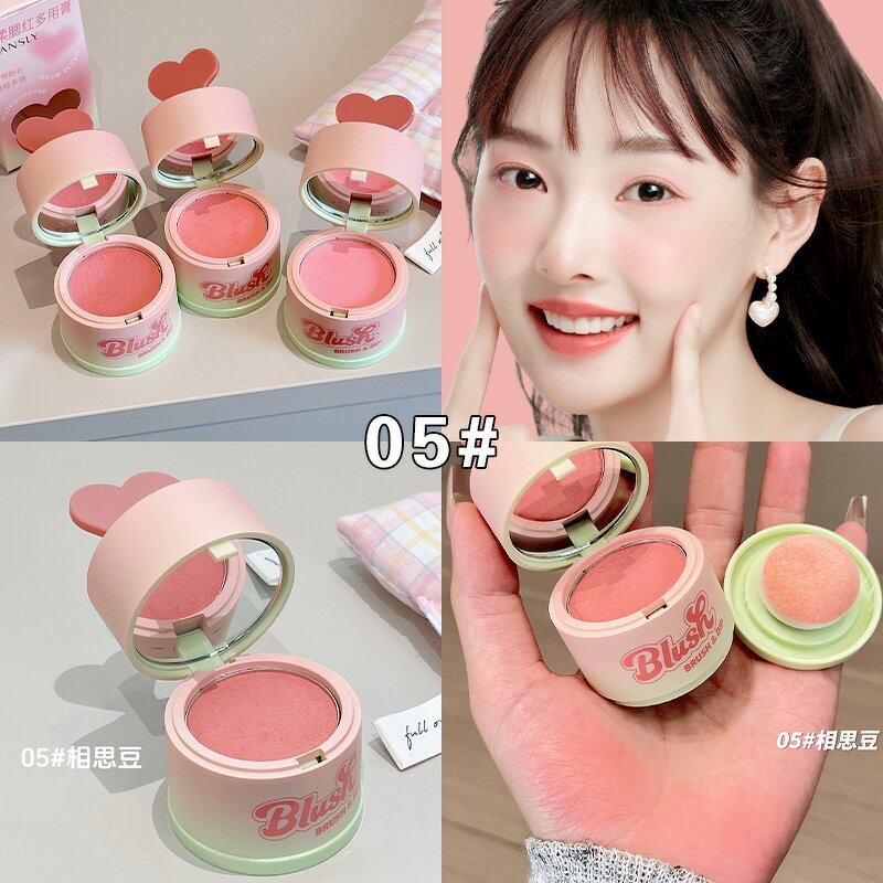Three-in-one Blush - Manufacturer - Mirror Powder Puff Natural Blend Vibrant Energetic Look