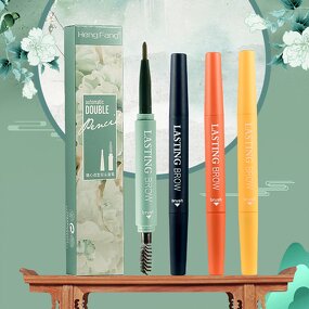 Double Head Eyebrow Pencil - Manufacturer - Singapore Label High Quality Smooth with Brush