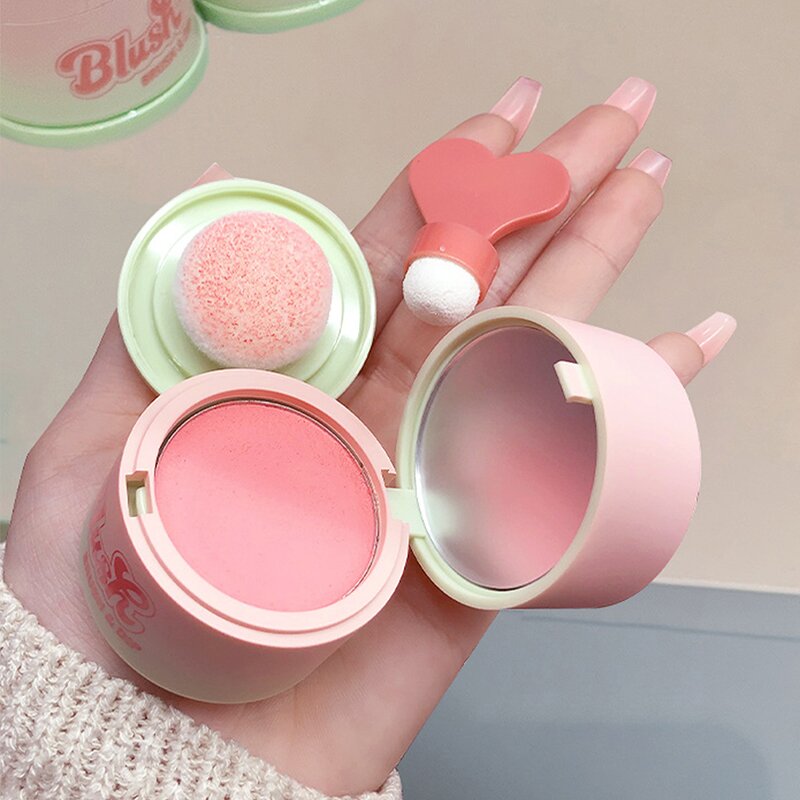 Three-in-one Blush - Manufacturer - Mirror Powder Puff Natural Blend Vibrant Energetic Look