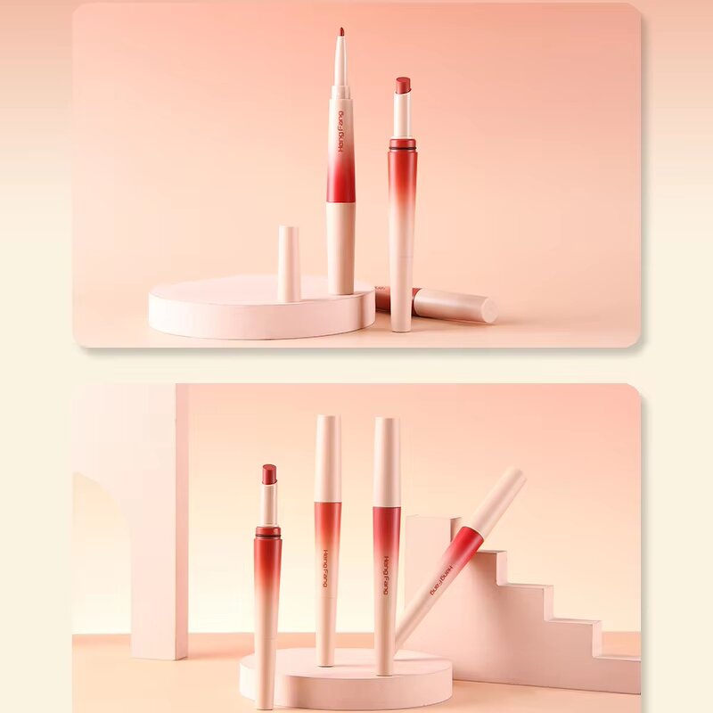 Double-headed Lip Liner Pen - Manufacturer - Hengfang OEM 2-in-1 Lipstick + Liner Natural Full Lips