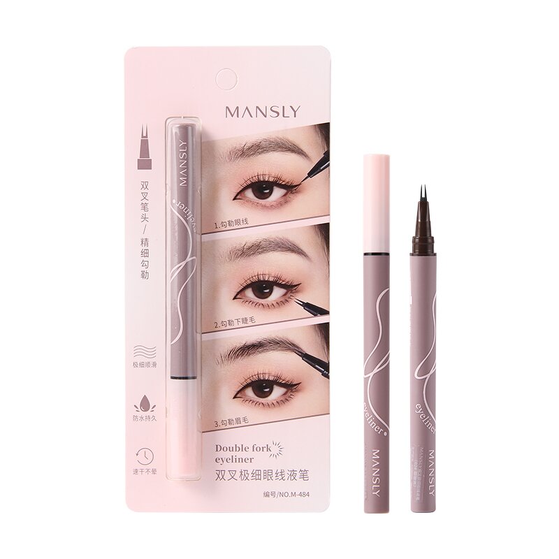 Double Fork Tips Eyeliner - Manufacturer - Waterproof Sweat-proof Smooth Natural Easy Operation