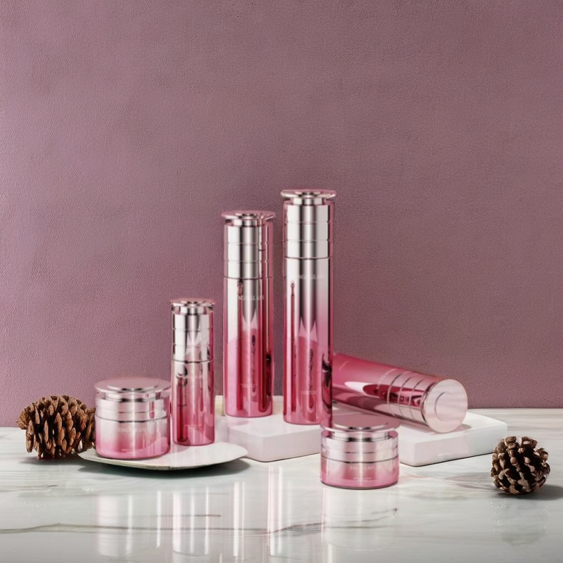 Glass Bottles Manufacturer - Pink Gradient for Premium Face Cream & Lotion OEM Set