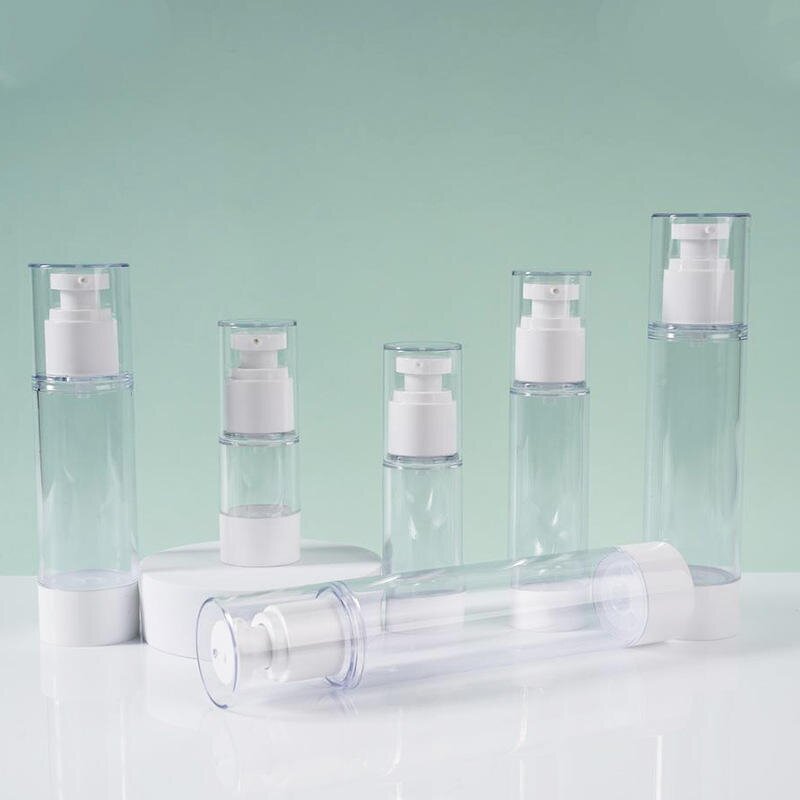 Airless Bottles Manufacturer - 15ml to 120ml Transparent Plastic Customizable for Lotion