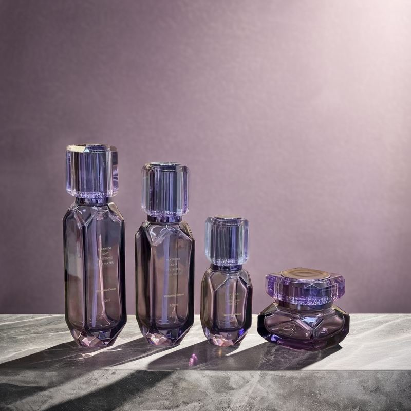 Glass Bottles Manufacturer - 100ml 150ml Purple Transparent for Face Cream Spray & OEM