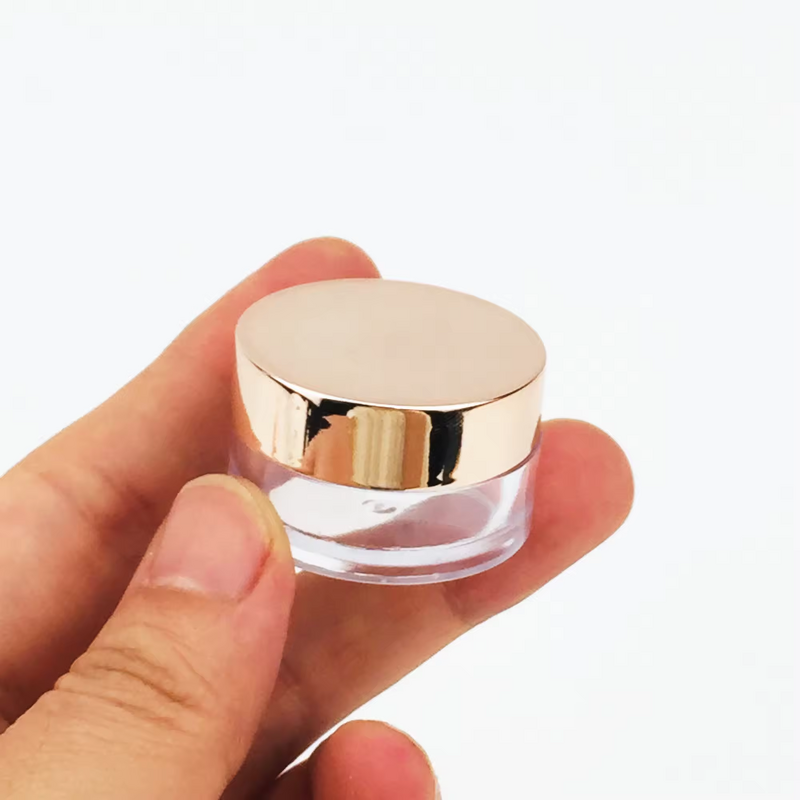 Cream Jars Manufacturer - 3g to 30g Round PS Plastic in Clear Black Gold Silver Rose