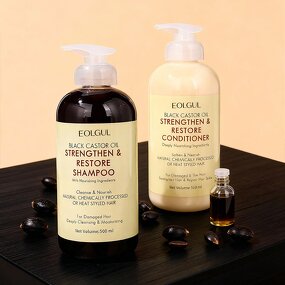 Shampoo Manufacturer - 300ml Black Castor Oil Hyaluronic Acid for Strengthening Repair