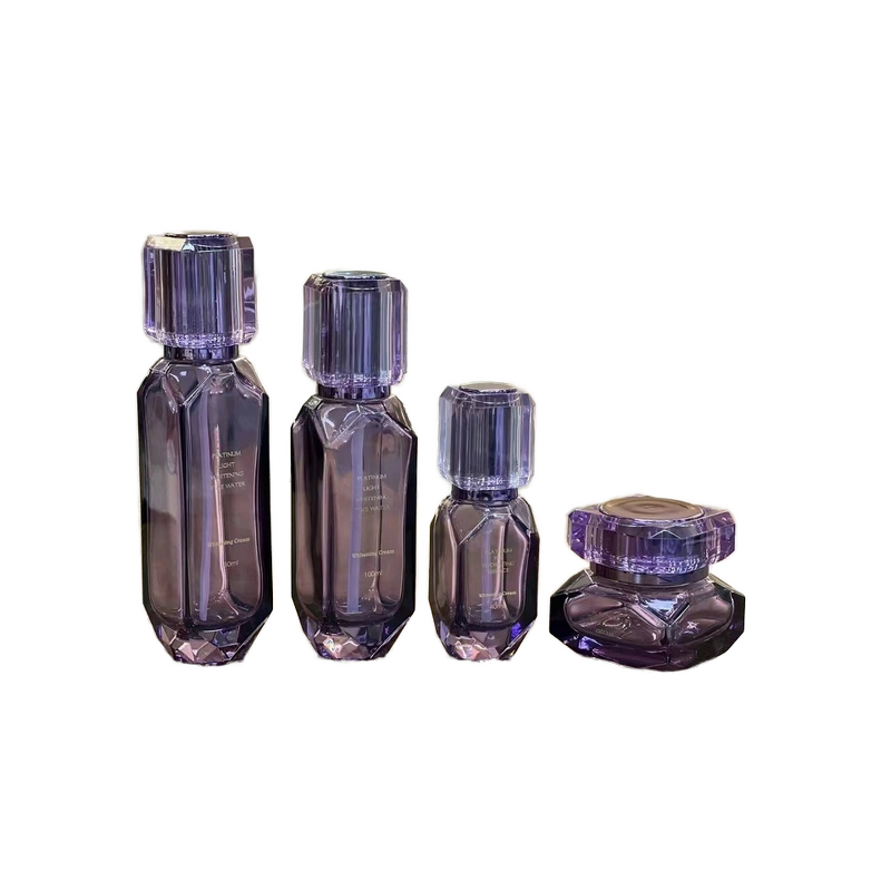 Glass Bottles Manufacturer - 100ml 150ml Purple Transparent for Face Cream Spray & OEM