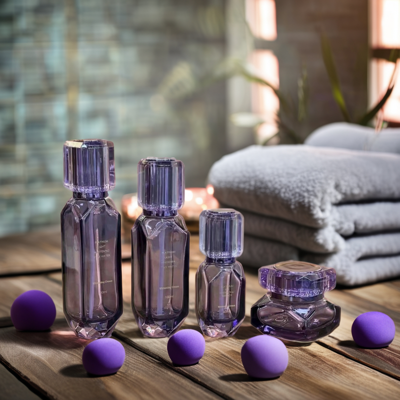 Glass Bottles Manufacturer - 100ml 150ml Purple Transparent for Face Cream Spray & OEM