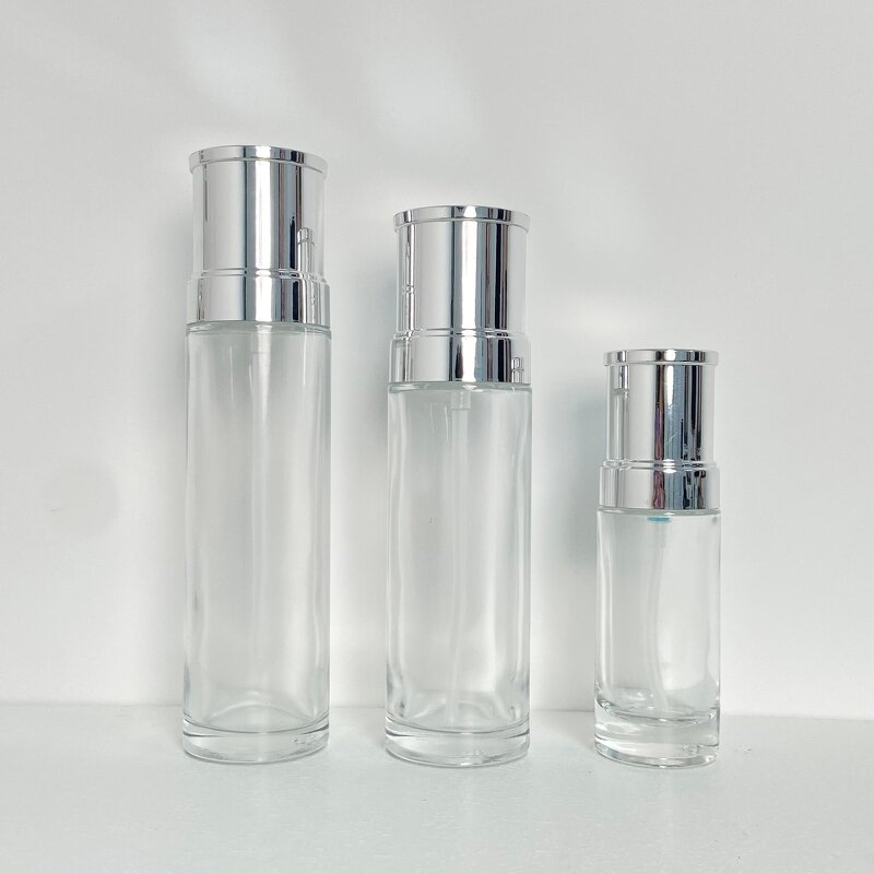 Lotion Bottles Manufacturer - Transparent with Pump Silver Cap 40ml to 120ml Customizable