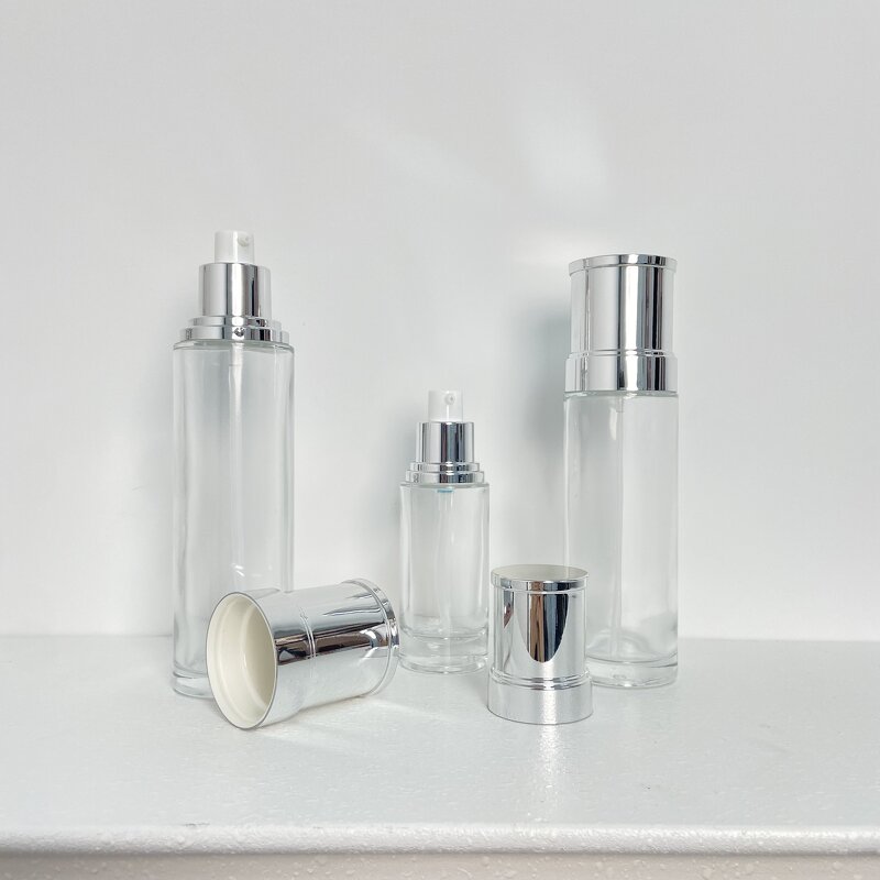 Lotion Bottles Manufacturer - Transparent with Pump Silver Cap 40ml to 120ml Customizable