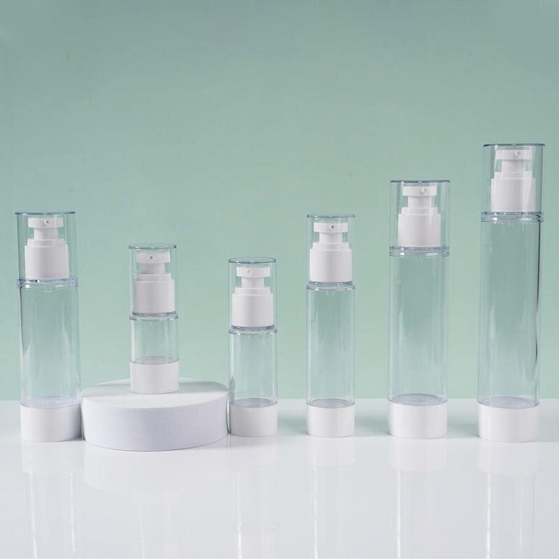 Airless Bottles Manufacturer - 15ml to 120ml Transparent Plastic Customizable for Lotion