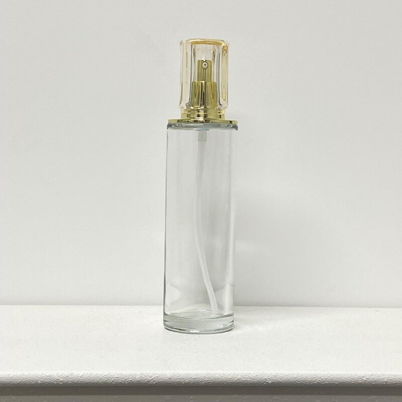 Pump Bottles Manufacturer - 50ml 60ml Light Luxury Transparent Glass with Golden Cap