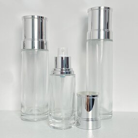 Lotion Bottles Manufacturer - Transparent with Pump Silver Cap 40ml to 120ml Customizable