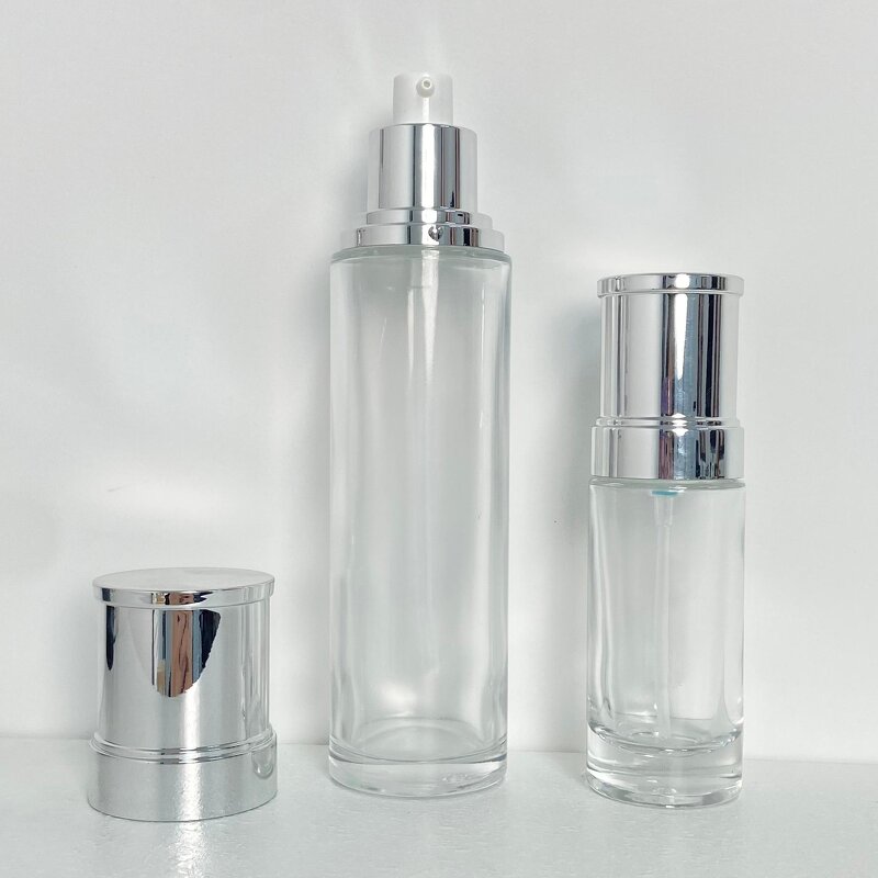 Lotion Bottles Manufacturer - Transparent with Pump Silver Cap 40ml to 120ml Customizable