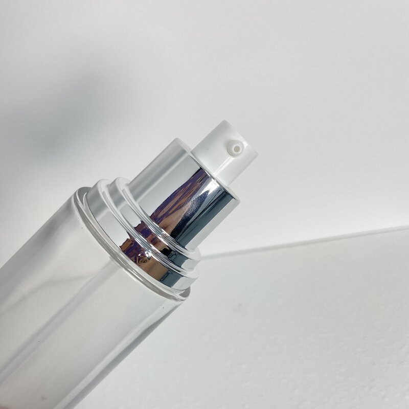 Lotion Bottles Manufacturer - Transparent with Pump Silver Cap 40ml to 120ml Customizable