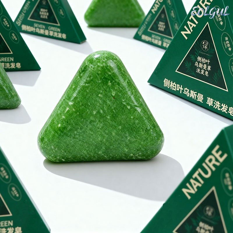 Shampoo Soap Bar Manufacturer - Natural Herbal Triangle Platycladus for Oil Control