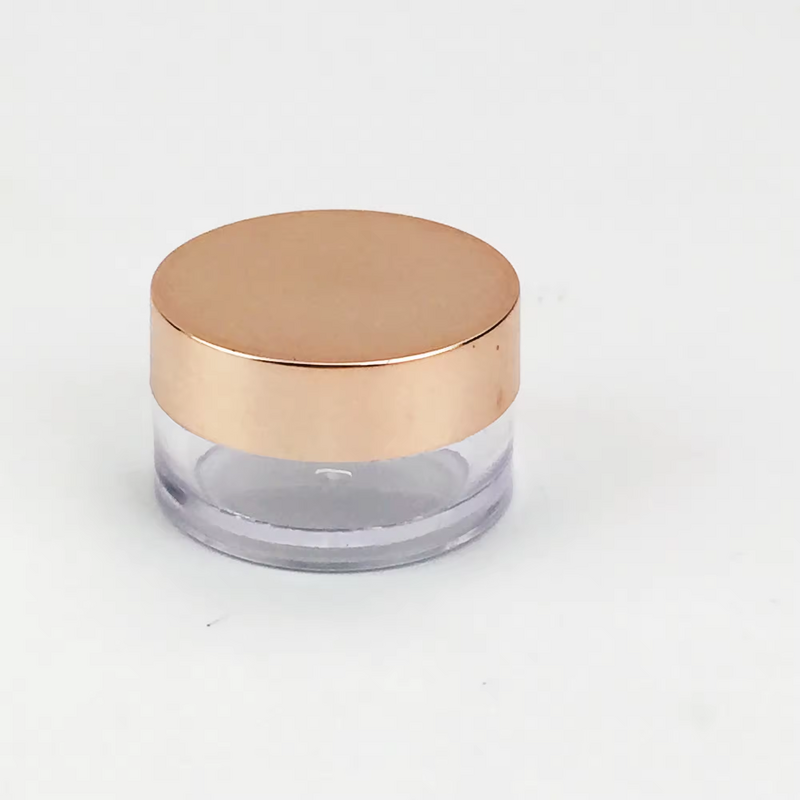 Cream Jars Manufacturer - 3g to 30g Round PS Plastic in Clear Black Gold Silver Rose