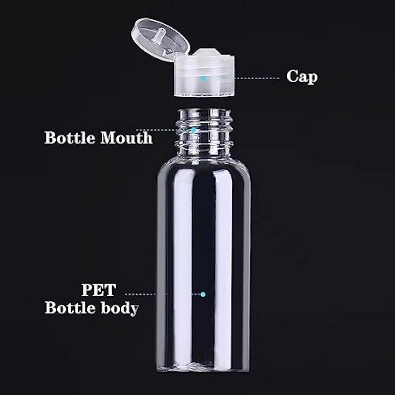 Plastic Bottles Manufacturer - 10ml to 100ml Transparent Flip Top PET for Cosmetics