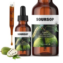 Soursop Extract Drops Factory - OEM Private Label 60ml Organic Soursop Graviola Extract Liquid Drop for Cell Immune