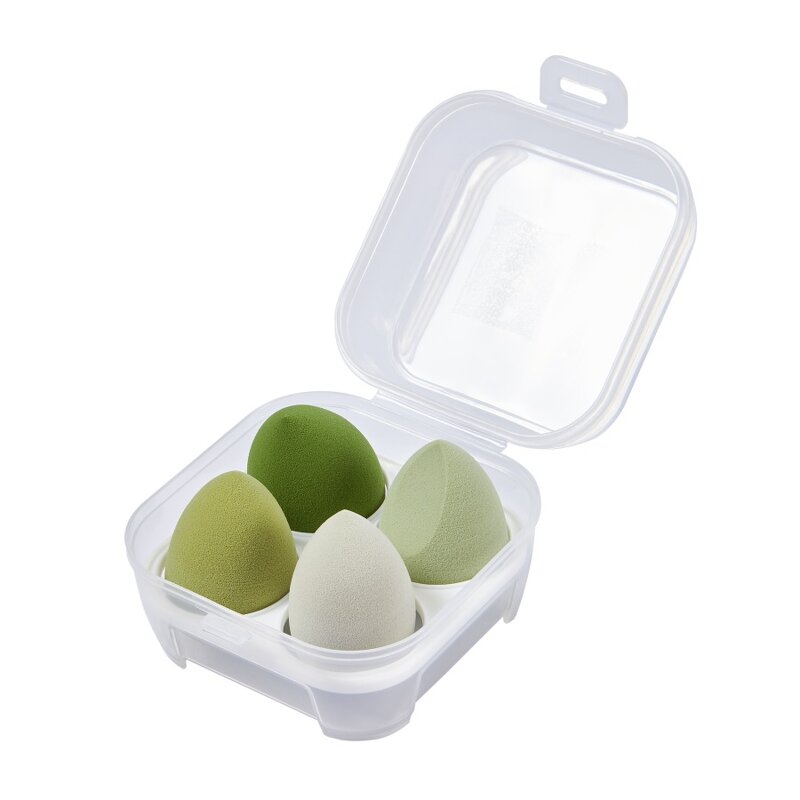 Makeup Sponge Set - Manufacturer - 4Pcs Private Label Latex Free Cosmetic Puffs with Case
