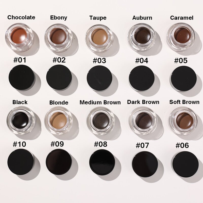 Eyebrow Pomade Set - Manufacturer - Custom 10 Colors Vegan Private Label Long Lasting Waterproof Gel