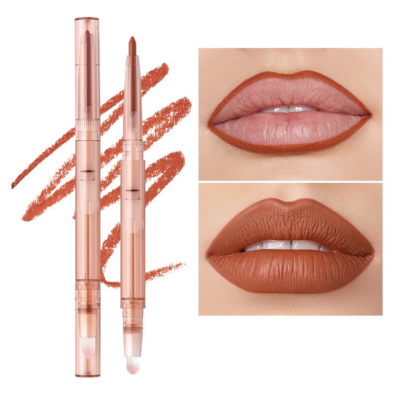 Double Ended Lip Liner - Manufacturer - Lipliner With Lip Brush Smooth Matte Velour Lip Contour Pen