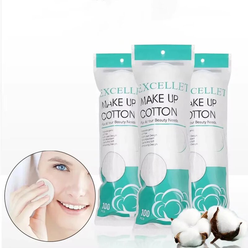 Makeup Remove Cotton Pads - Manufacturer - 100Pcs/pack Soft Facial Nail Art Cleaning Wipe Pads
