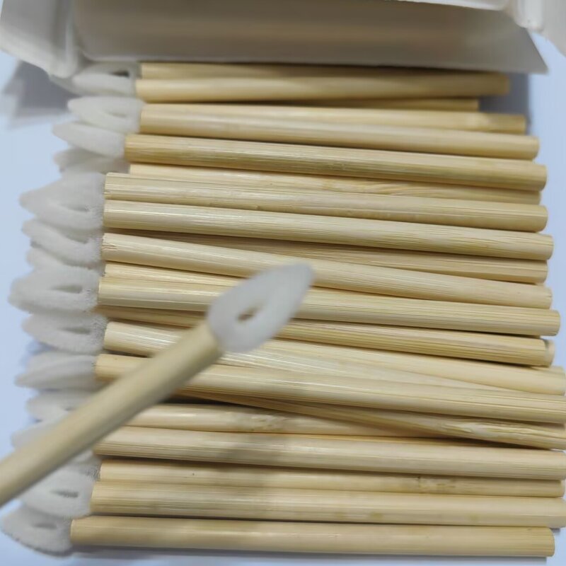 Lip Gloss Applicator - Manufacturer - Eco Bamboo Handle Teardrop Disposable Makeup Beauty Brush