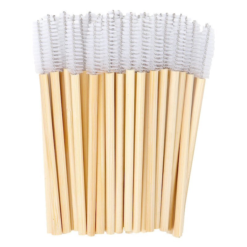 Bamboo Wood Eyelash Brush - Manufacturer - Eco Handle Nylon Hair Mascara Spoolies Factory Wholesale