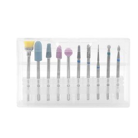 Nail Drill Bit Set - Manufacturer - YAQIN Diamond Bit 10pcs Kit EU Plug 3/32 Stainless Steel