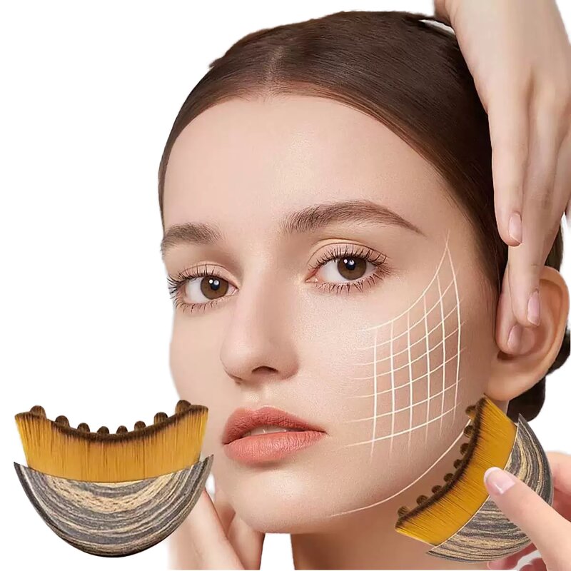 Natural Face Massager Brush - Manufacturer - Custom Logo Dry Brush Lymphatic Contour Oval Daily Use