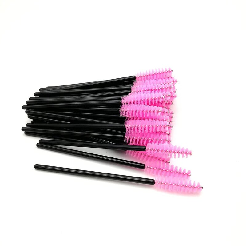 Clear Mascara Wands - Manufacturer - Wholesale Red pink Disposable Eyelash Lash Extension Brushes