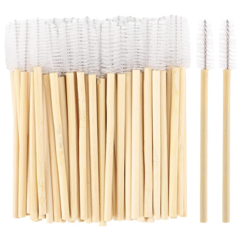 Eco Mascara Brushes - Manufacturer - Bamboo Handles Biodegradable 50pcs/bag Lash Spoolies Wholesale