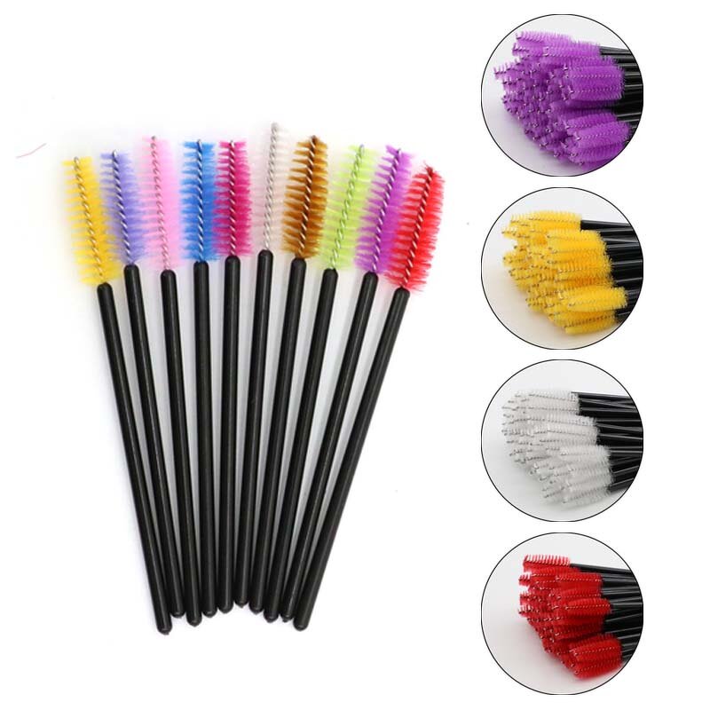 Colorful Eyelash Brushes - Manufacturer - Plastic Nylon Hair Disposable Lash Applicators OEM Mascara Wands