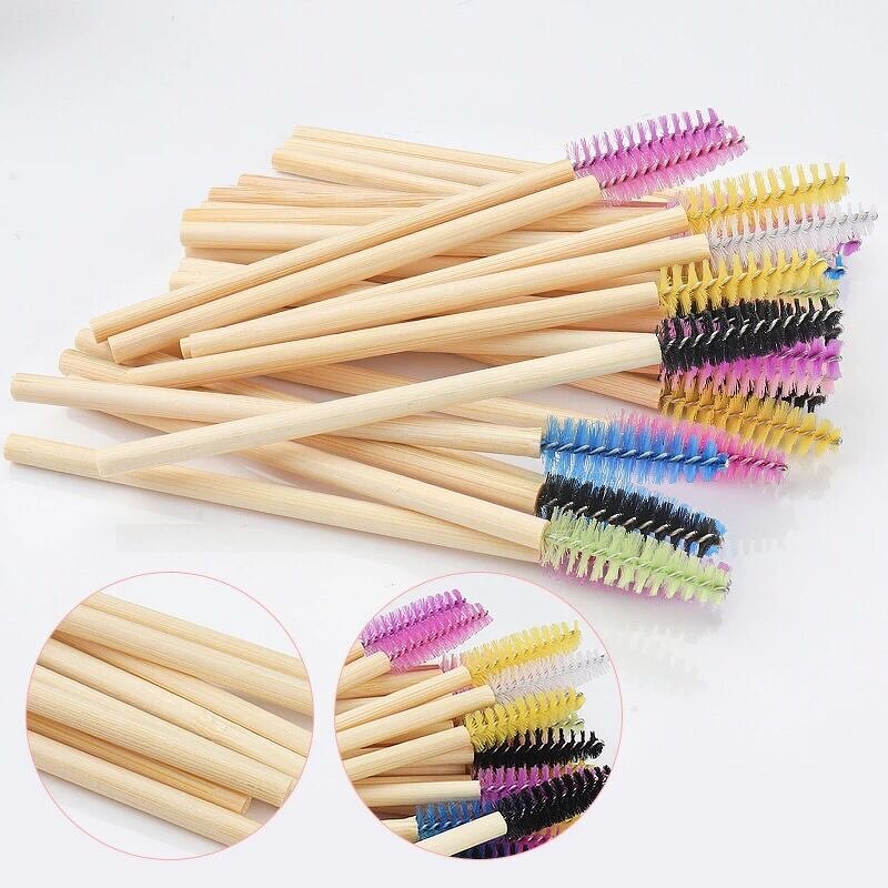 Bamboo Eyebrow Brush - Manufacturer - Disposable Handle Eyelash Mascara Wands Extension Applicator