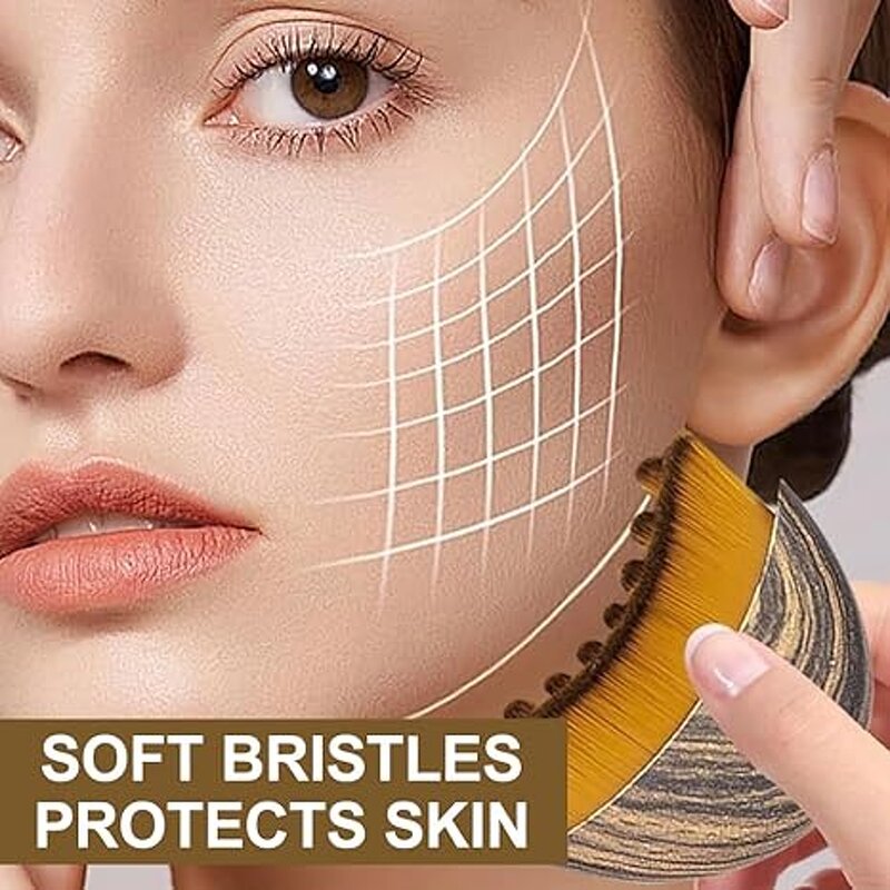 Lymphatic Contour Brush - Manufacturer - Custom Logo Dry Brush Gentle Face Massager Oval Daily Use