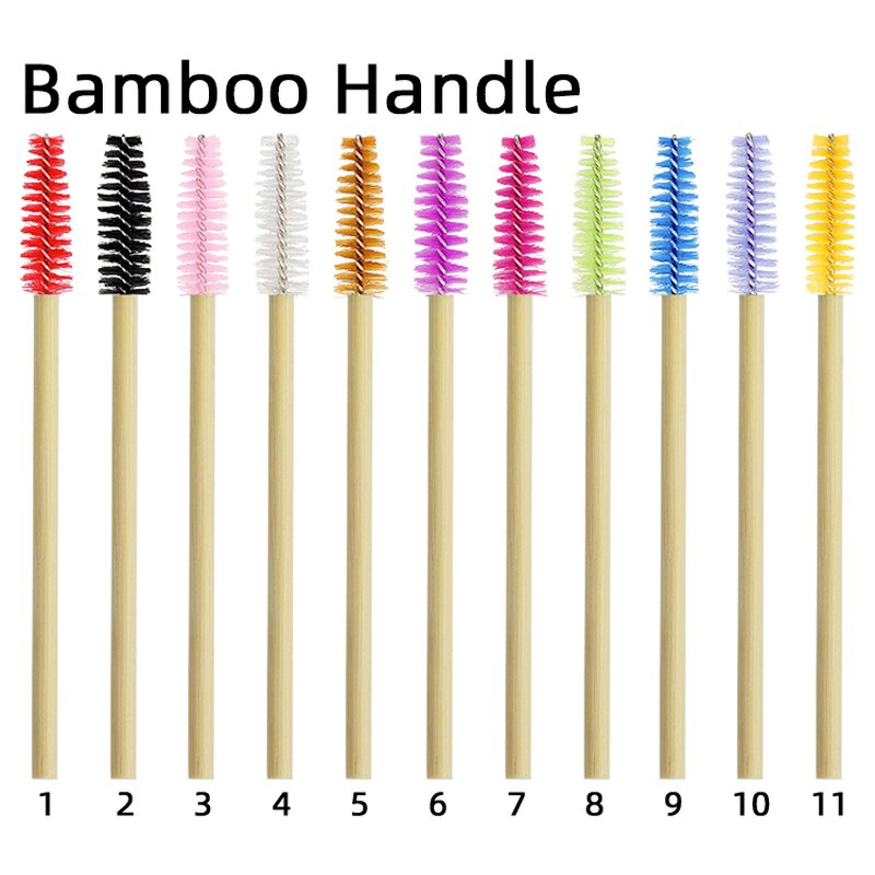 Bamboo Mascara Brushes - Manufacturer - Eco Handle Disposable Lash spoolies Factory Wholesales
