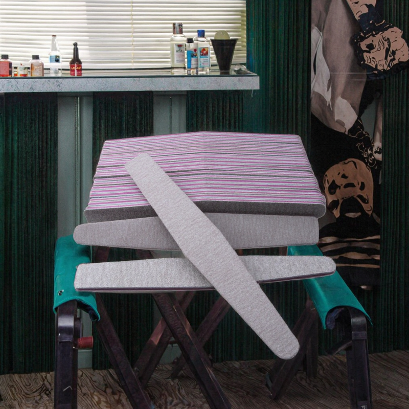 Diamond Nail File - Manufacturer - Professional Double Manicure Pedicure Emery Sandpaper Zebra Gray