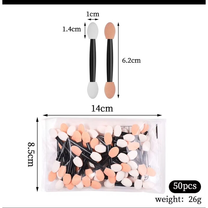 Nail Powder Brushes - Manufacturer - 50Pcs/Lot Double Sided Sponge Chrome Pigment Applicator Stick